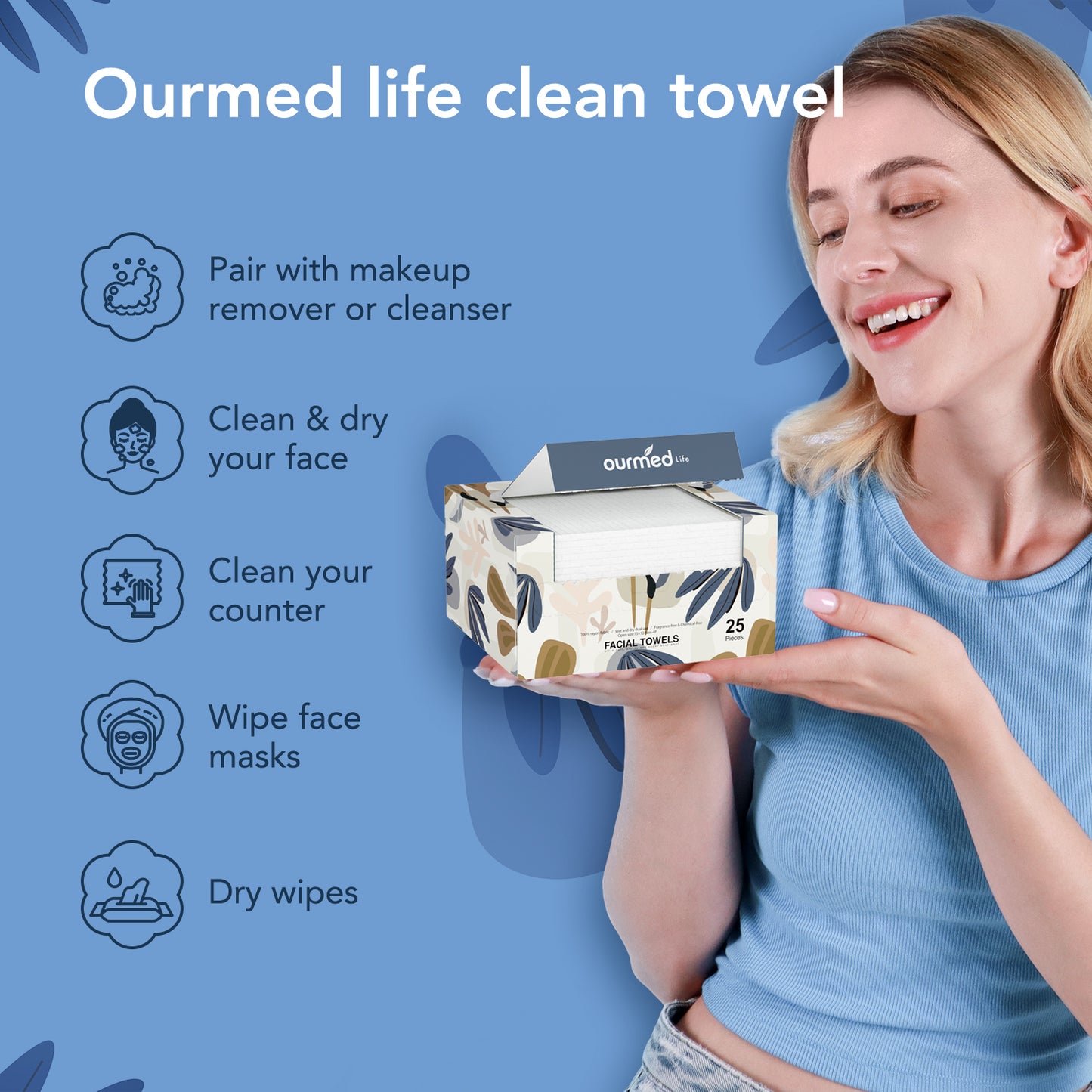 Ourmed Life Portable Clean Towels 25 Count